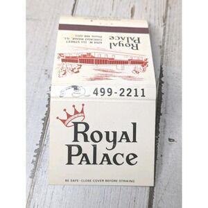 Vintage Matchbook Cover Royal Palace Restaurant Cocktail Lounge Chicago‎ Ridge